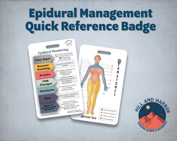 Epidural Quick Reference Badge
