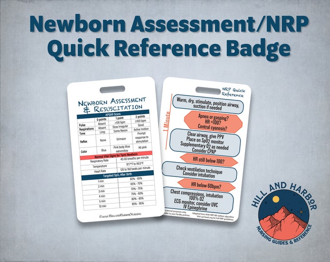 Newborn Assessment and Resuscitation NRP Quick Reference Badge