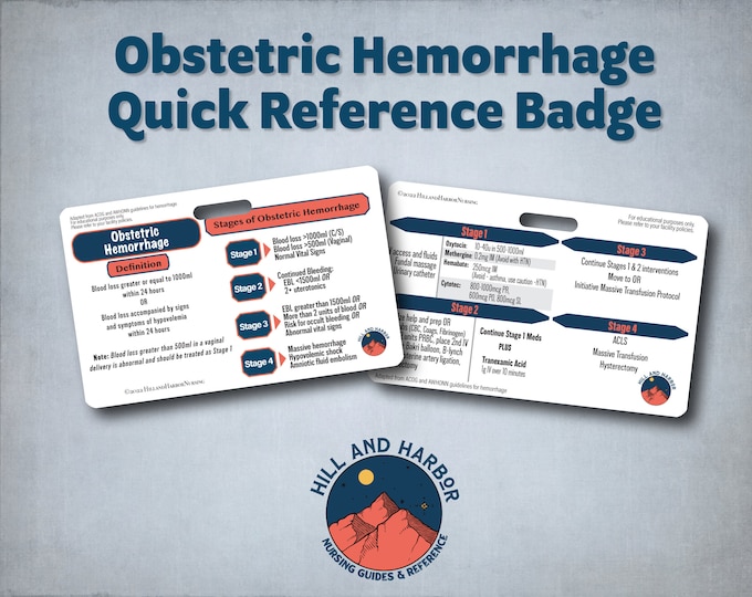 Obstetric Hemorrhage Quick Reference Badge