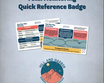 Fetal Monitoring Labor and Delivery Fetal Tracing NICHD Nursing Quick Reference Badge cards 2x3"