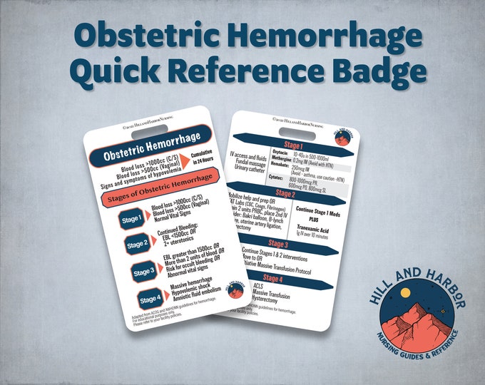 Obstetric Hemorrhage Quick Reference Badge