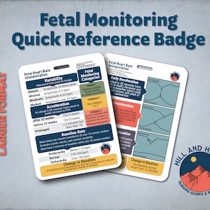 Fetal Monitoring Interpretation NICHD OB RN Maternity Labor and Delivery Large 3x4”