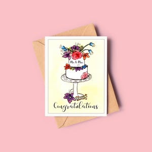 Tarjeta de felicitaciones de boda para el señor y la señora