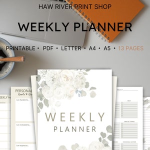 Wochenplaner, Wochenplaner, druckbar, Organizer, Studentenplaner, druckbar, Sofort Download, druckbare PDF, US Letter, A4, A5