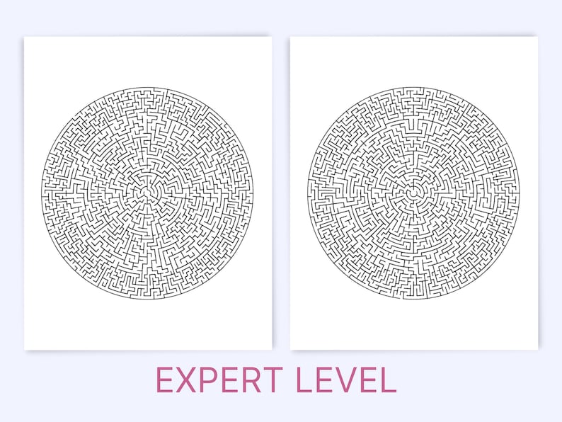 Maze Book, 50 Mazes, Level Expert, Printable, Instant Download ...