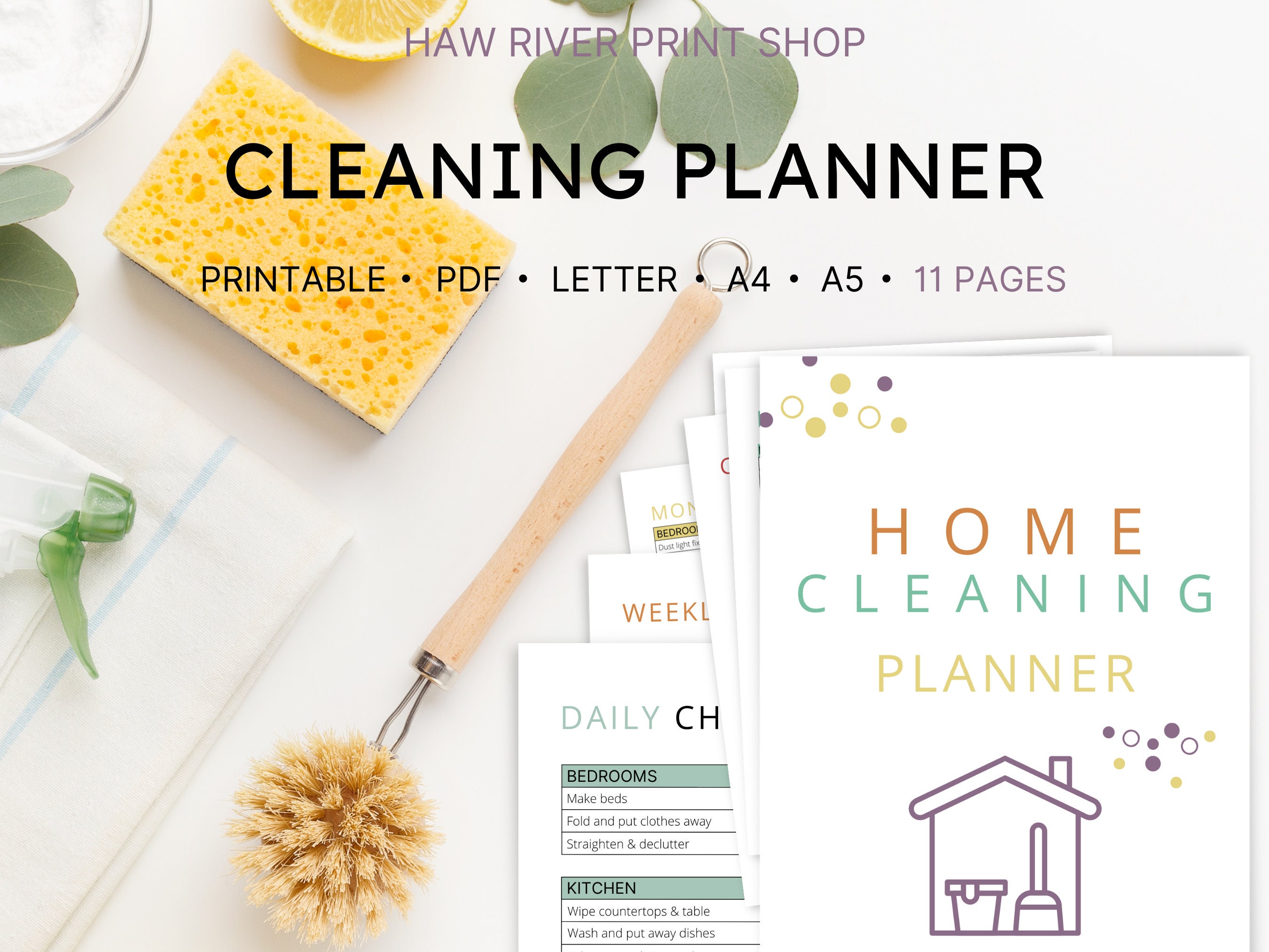 Cleaning Planner, Printable, Instant Download, Printable PDF, US Letter ...