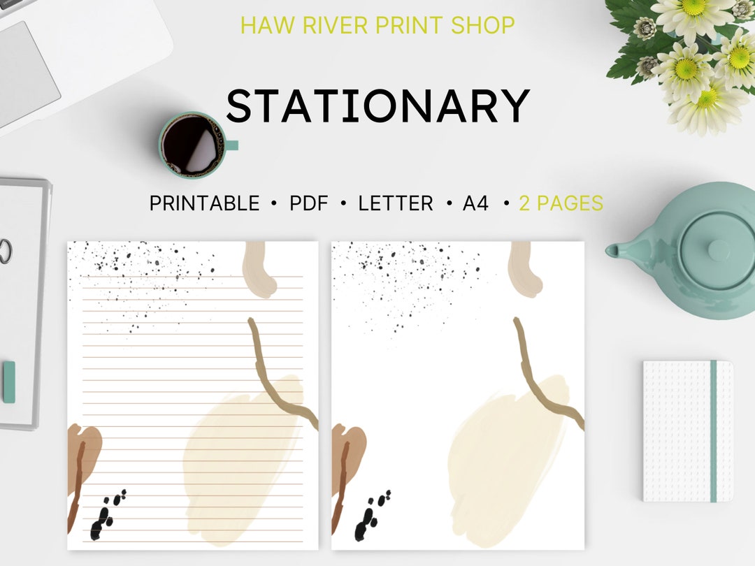 Printable Stationary, Abstract, Note Paper, Letter Writing, Lined ...