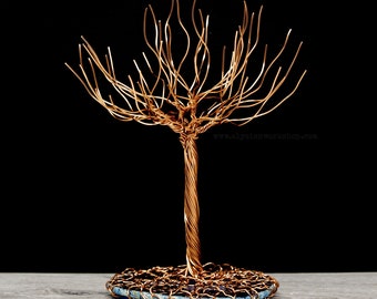 Copper Wire and Agate Crystal Jewelry Tree