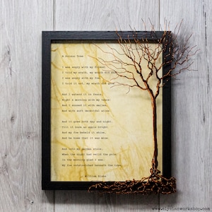 A Poison Tree By William Blake Hand Typed and Aged Page in Frame