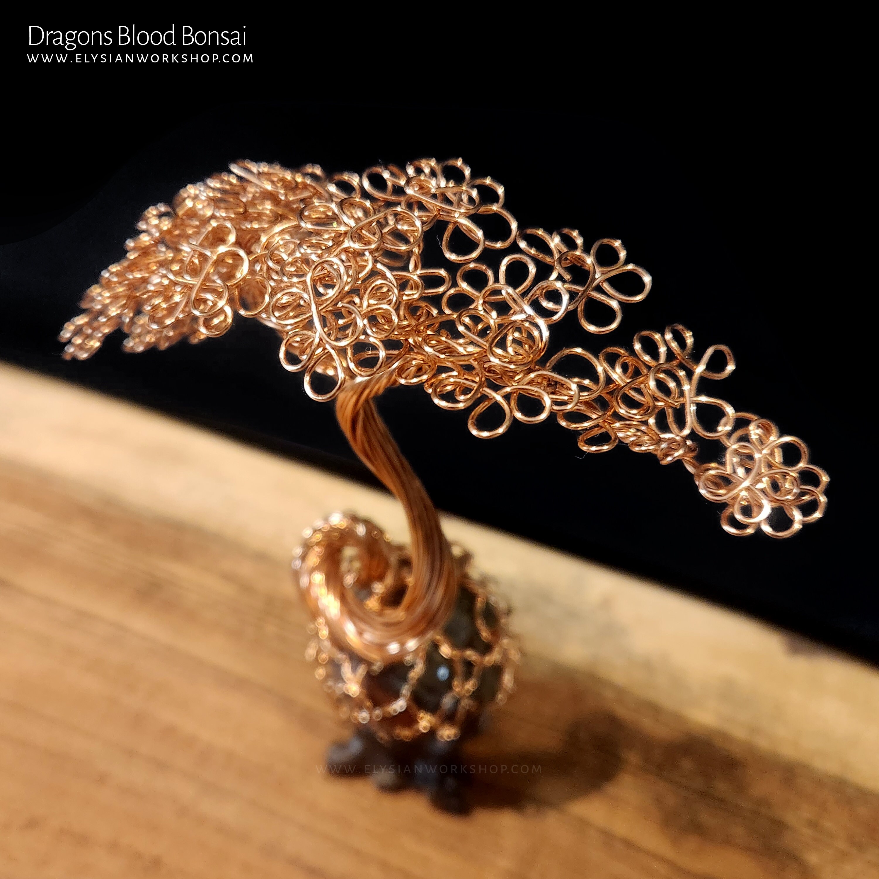 Dragons Blood Bonsai Tree in Copper Wire on Sphere Crystal - Etsy Israel