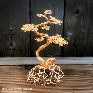 Bonsai Tree Handmade Copper Wire Sculpture - Medium