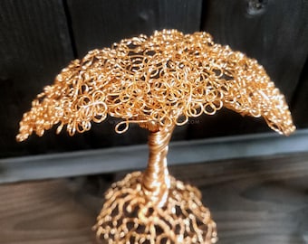 The Oak Tree Bonsai Handmade Copper Wire Sculpture - Large