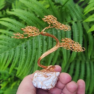 Mini Copper Wire Bonsai White Howlite Crystal