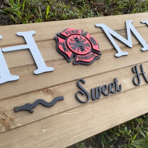 Firefighter Home Sign | Home Sign Fire Department | Fire Fighter Gift | Fire Fighter Home Decor
