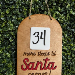 Santa countdown door hanger | Door hanger Christmas countdown | Countdown hanger | Christmas Countdown | Santa Countdown