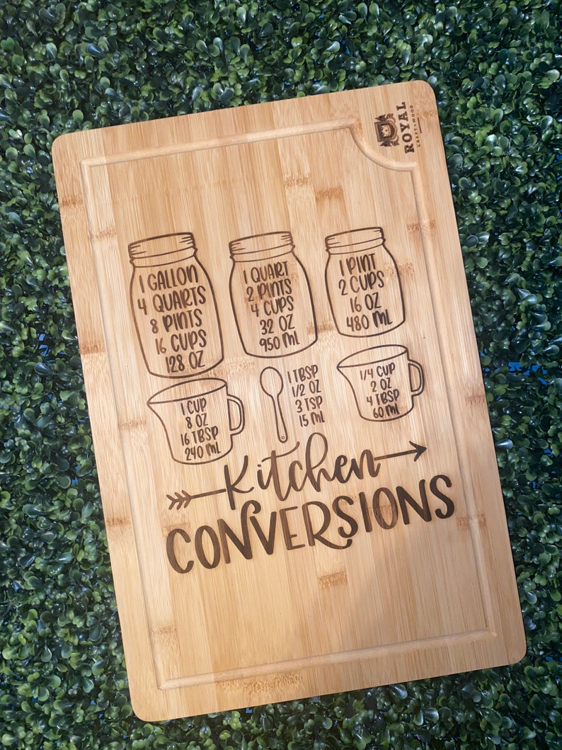 Kitchen Conversions Engraved Cutting Board | Kitchen Conversions Board ...