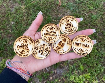 Naughty Tokens | Token Game Chips | Naughty Couple Games | Naughty Games | Game night | Date night Ideas | Couple Games | Valentine's Gifts