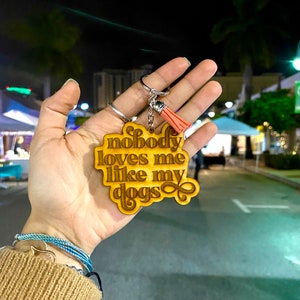 Personne ne m'aime comme mes chiens | Porte-clés chien | Porte-clés amoureux des chiens | porte-clés chien | Cadeaux chien maman