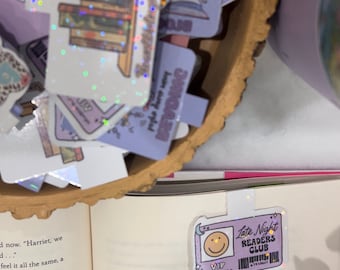 Late Night Readers Club Bookmark | Magnetic Bookmarks | Reading Late Night Books Bookmarks | Cute Magnetic Bookmarks | Holographic Bookmarks