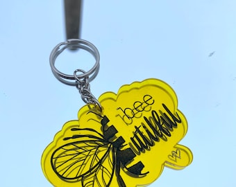 Bumblebee keychains |Bee Happy | Bee Joyful | Bee Keychains | Acrylic keychains |Keychains