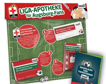 Liga-Apotheke für FC Augsburg-Fans – Witziges Geschenk für FCA-Fans | Fanartikel Geschenkidee Mann Fußball Lustig Geburtstag