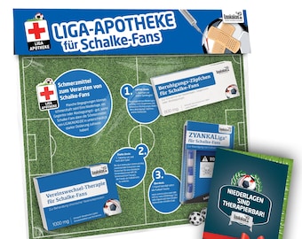 Liga-Apotheke für Schalke 04-Fans – Witziges Geschenk für S04-Fans | Fanartikel Geschenkidee Mann Fußball Lustig Geburtstag