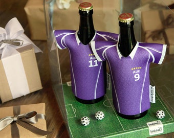 Beer cooler for Erzgebirge Aue fans as a gift set, football gift for the man, friend, father, grandpa – souvenir for the garden party