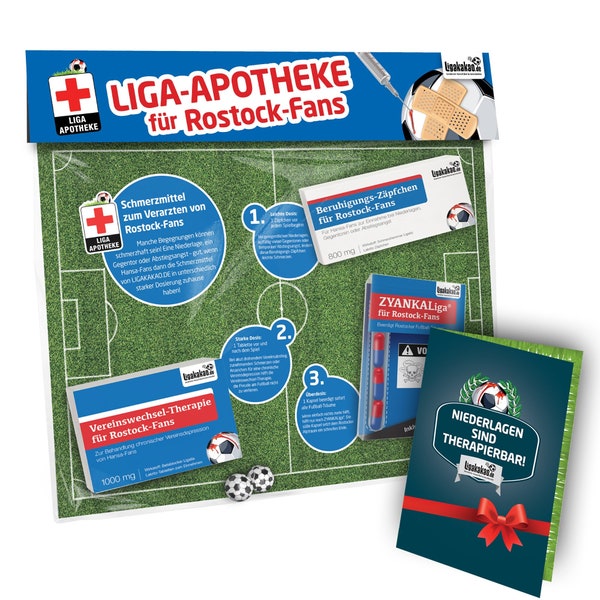 Liga-Apotheke für Hansa Rostock-Fans – Witziges Geschenk | Fanartikel Geschenkidee Mann Fußball Lustig Geburtstag Weihnachten