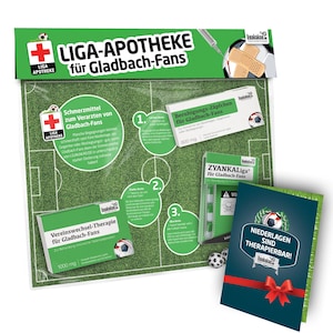 Liga-Apotheke für Gladbach-Fans Witziges Geschenk für Borussia Mönchengladbach-Fans Fanartikel Geschenkidee Mann Fußball Lustig Geburtstag Liga-Apotheke