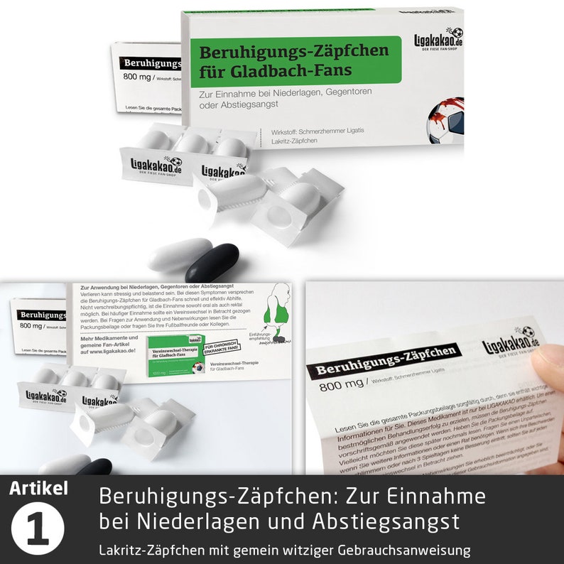 Liga-Apotheke für Gladbach-Fans Witziges Geschenk für Borussia Mönchengladbach-Fans Fanartikel Geschenkidee Mann Fußball Lustig Geburtstag image 2