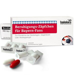 Beruhigungs-Zäpfchen für Bayern-Fans – Witziger Bayern Fanartikel – Süßigkeit | Geschenk Geschenkidee Mann Fußball Lustig Geburtstag