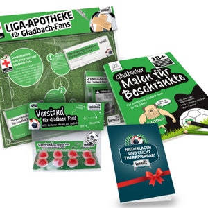 Liga-Apotheke für Gladbach-Fans Witziges Geschenk für Borussia Mönchengladbach-Fans Fanartikel Geschenkidee Mann Fußball Lustig Geburtstag Großes Notfall-Set