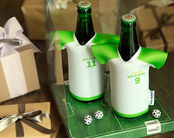 Beer cooler for VfL Wolfsburg fans as a gift set, football gift for the man, friend, father, grandpa – souvenir for the garden party