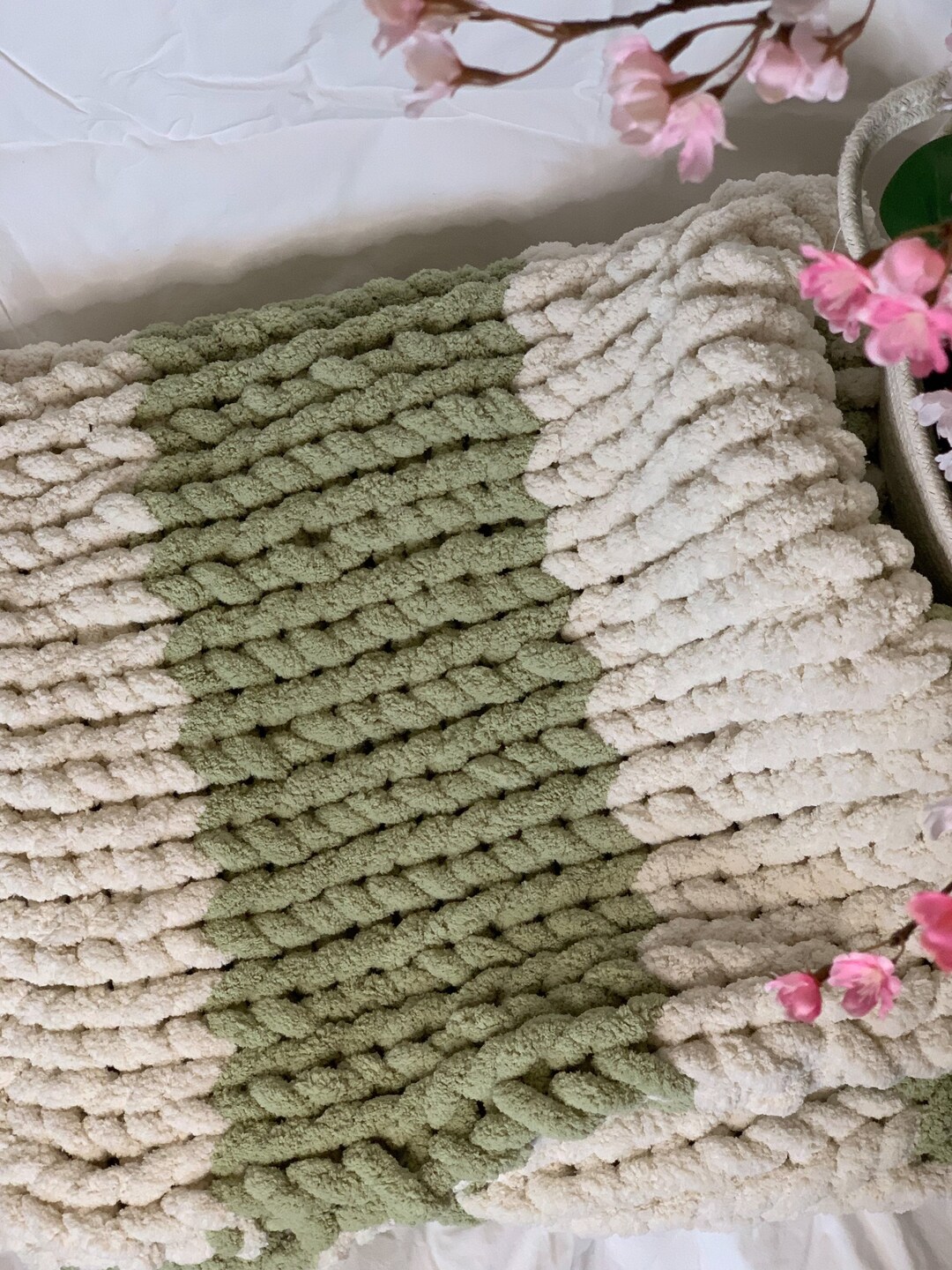 Multicolor Chunky Knit Blanket Jumbo Chenille Blanket Etsy