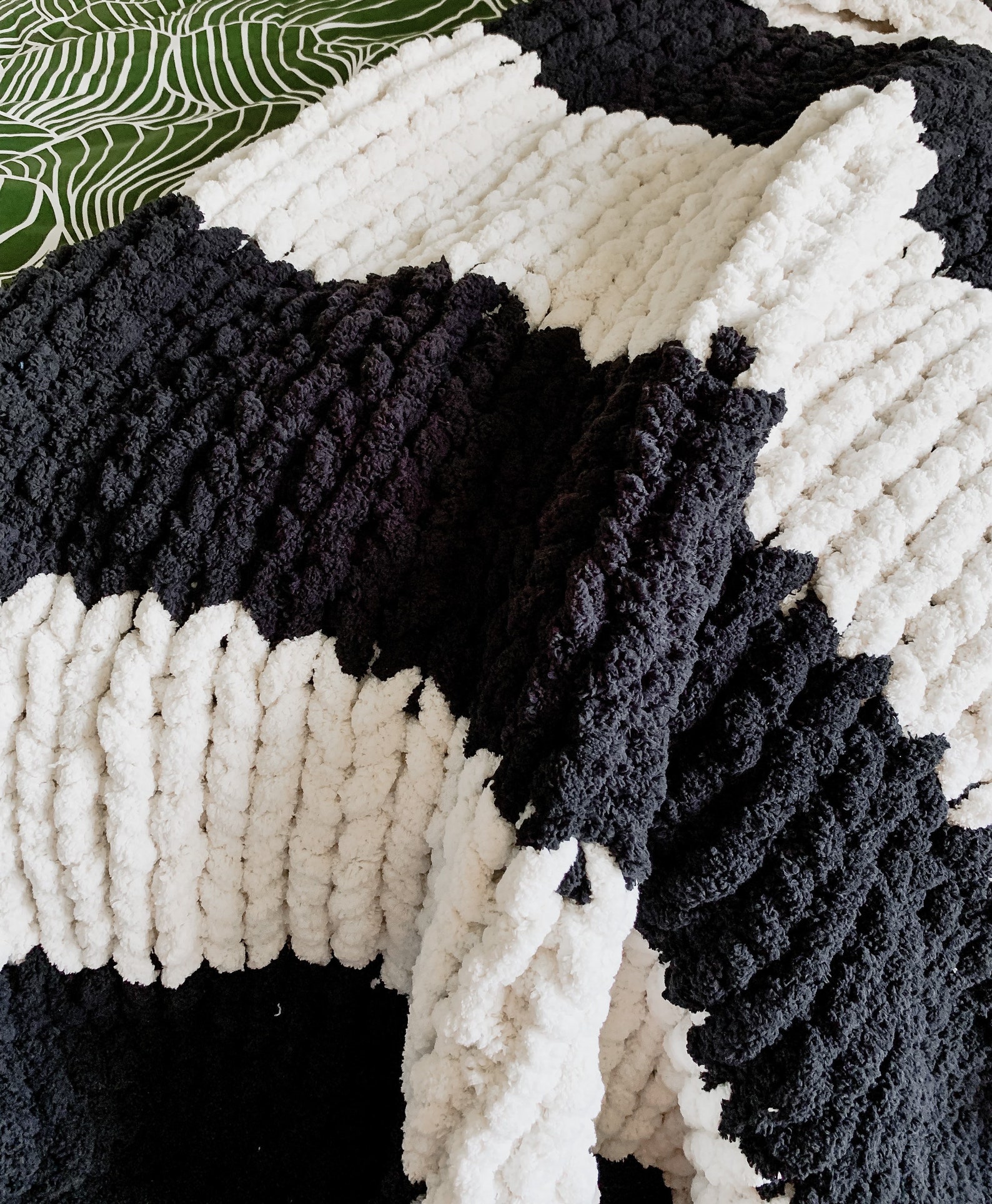 Multicolor Chunky Knit Blanket, Jumbo Chenille Blanket, Chunky