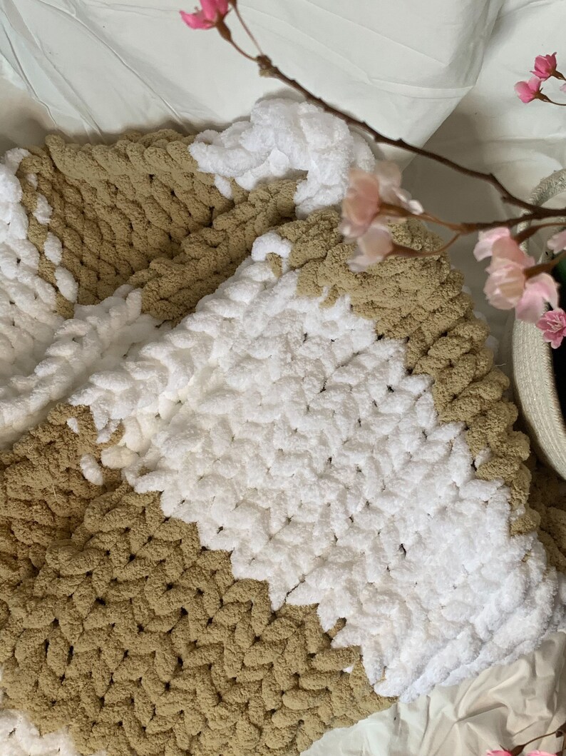 Multicolor Chunky Knit Blanket, Jumbo Chenille Blanket, Chunky