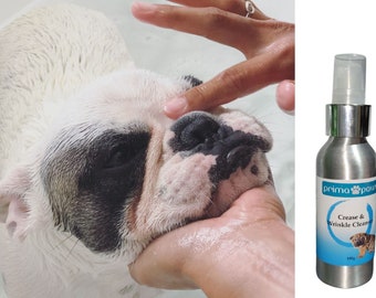 Spray detergente per rughe e pieghe del cane, naturale, senza profumo per Bulldog (bulldog, carlino, Shar-Pei ecc.)