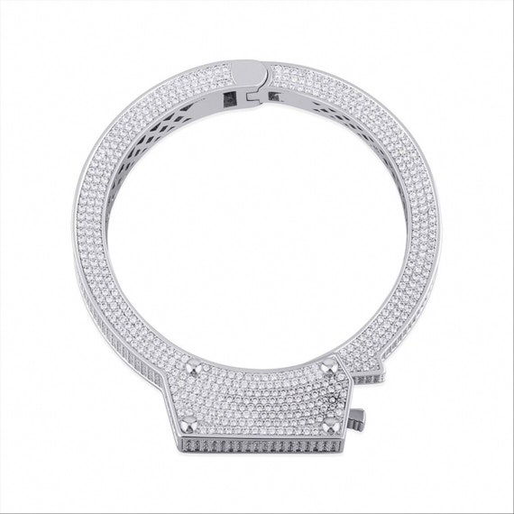 Iced out handcuff bracelet deals