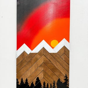 Rustic Electrical Panel Cover – Sunset Mountain Art – Custom Breaker Box Cover – Conceals Electrical Panel – Rustic Wall Decor