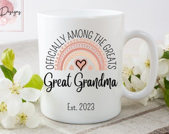 Great Grandma Mug, Pregnancy Announcement, Great Grandma Gift Mothers Day, Soon to be GG Grandma, Upgraded to Grandma, Great Grandparents
