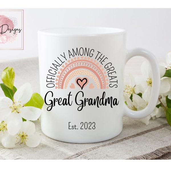 Great Grandma Mug, Pregnancy Announcement, Great Grandma Gift Mothers Day, Soon to be GG Grandma, Upgraded to Grandma, Great Grandparents