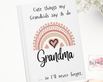 Grandma Journal, Grandma Gift from Grandkids, Grandchildren Memory Book, Grandmother Notebook, Mother's Day, Gift for Nana, Birthday Gift