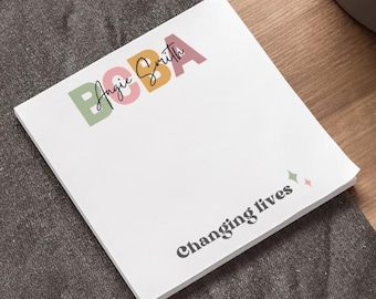 Personalized BCBA Behavior Analyst Note pad, Custom BCBA Therapist Gift, Board Certified Behavioral Analyst, Behavior Therapist Name ABA