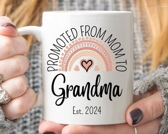 GG Grandma, Promoted from Mom to Grandma Est 2024 Mug, Grandma Mug, Pregnancy Announcement, Grandma to Be Gift, Baby Reveal, Grandma Est