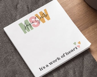 MSW Graduation Gift, Social Work Note Pad, MSW Grad Gift, Social Worker, School Social Worker, Best Social Worker, Nacho Average, LMSW