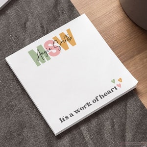 MSW Graduation Gift, Social Work Note Pad, MSW Grad Gift, Social Worker, School Social Worker, Best Social Worker, Nacho Average, LMSW