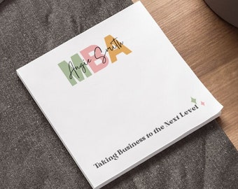 MBA Gift Custom Name Notepad, MBA Graduation, MBA Grad, Mba Gift for her, Mba Student Gifts, Mba Graduate, Mba Loading, Grad School Gift Mba