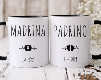 Madrina and Padrino, Quieres Ser Mi Madrina, Aceptan Ser Mis Padrinos, Tazas para Padrinos, Madrina Proposal, Madrina Gifts, Bautizo Mug Set