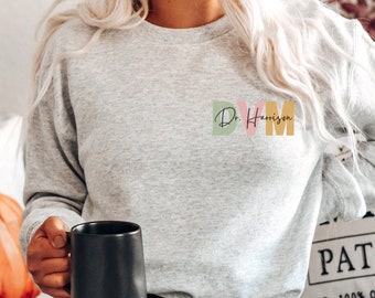 Sudadera DVM personalizada Graduación DVM, Regalo de graduación DVM, Futuro estudiante DVM, Doctor en Medicina Veterinaria, Veterinario, Nueva sudadera con capucha Vet