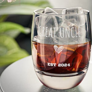 Great Uncle Pregnancy Announcement Gift, Shot Whiskey Wine Glass, New Great Uncle Reveal, Great Uncle Gifts, Promoted to Great Uncle To Be